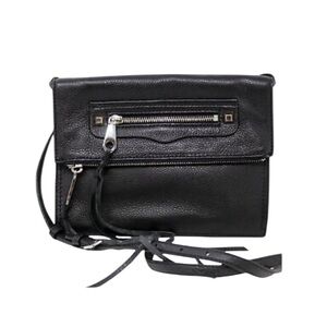 Rebecca Minkoff Regan Black Leather Crossbody Clutch Bag with Removable Strap